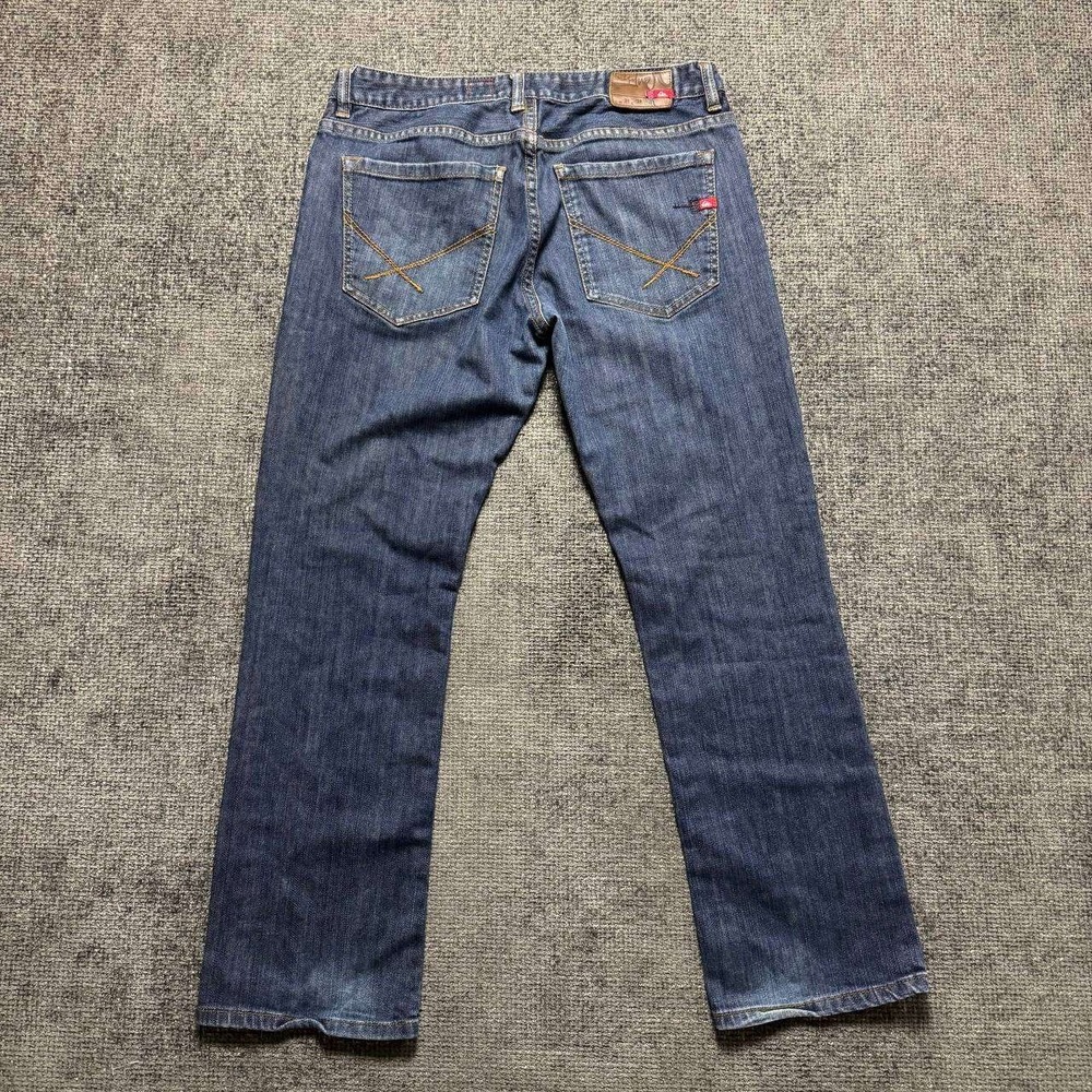 Quiksilver Straight Leg Jeans Mens 32‎ Blue Y2K Skate Denim Distressed 0608